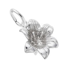 Sterling Silver Lily Flower 3D Charm 1