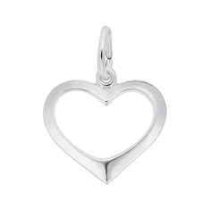 Sterling Silver Open Heart Flat Charm 1