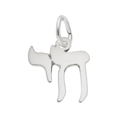 Sterling Silver Small Chai Flat Charm 1