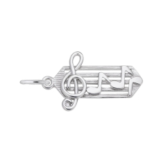 Sterling Silver Small Music Staff 2D Charm 1
