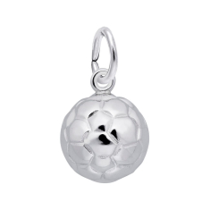 Sterling Silver Soccer Ball 3D Charm 1