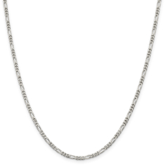 Sterling Silver Solid Figaro Chain Necklace | 2.85mm | 24 Inches 1