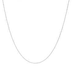 White Gold Solid Diamond Cut Cable Chain Necklace | 0.8mm 1