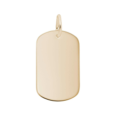 14k Yellow Gold Dog Tag Flat Charm 1