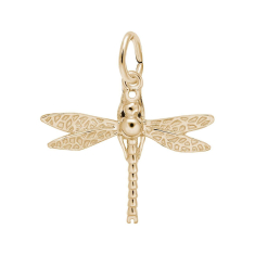 14k Yellow Gold Dragonfly 3D Charm 1