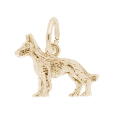 14k Yellow Gold German Shepherd Dog 3D Charm 1