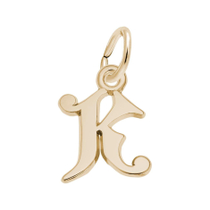 14k Yellow Gold Initial K Flat Charm 1