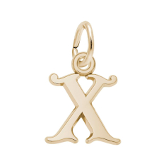 14k Yellow Gold Initial X Flat Charm 1