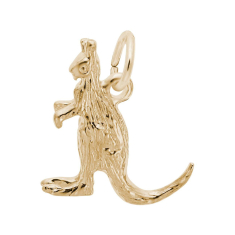 14k Yellow Gold Kangaroo 3D Charm 1