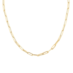 Yellow Gold Paperclip Link Chain Necklace 4.2mm, 24 Inches 1