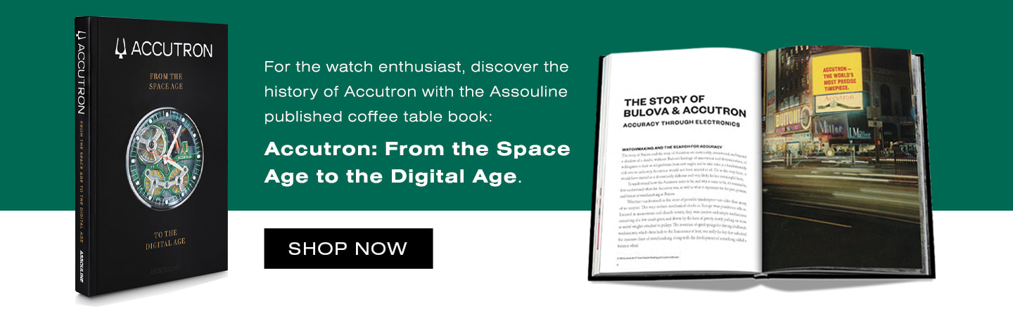 Accutron: From the Space Age to the Digital Age Coffee Table Book Accutron coffee table book 'From the Space Age to the Digital Age' displayed beside open pages