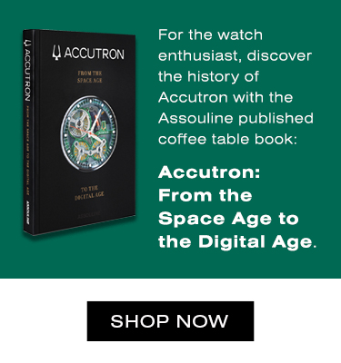 Accutron: From the Space Age to the Digital Age Coffee Table Book Accutron coffee table book 'From the Space Age to the Digital Age' displayed beside open pages