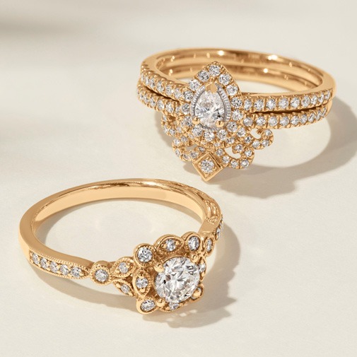 Vintage Inspired Diamond Engagement Ring with Classic Antique Details Vintage style diamond engagement ring with intricate detailing and antique inspired design
