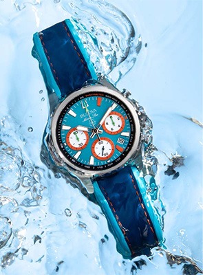Shop Bulova Performance Collection Bulova Performance chronograph watch with blue strap