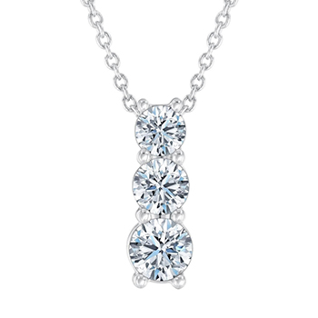 ECONIC 1/2ctw Lab-Grown Diamond Three-Stone Pendant Necklace