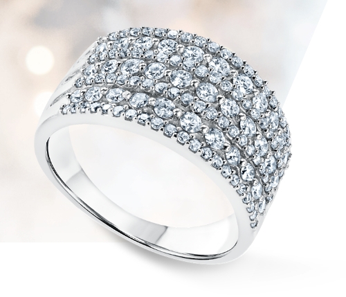 Ellaura Embrace Round Diamond Multi-Row Anniversary Ring 1ctw