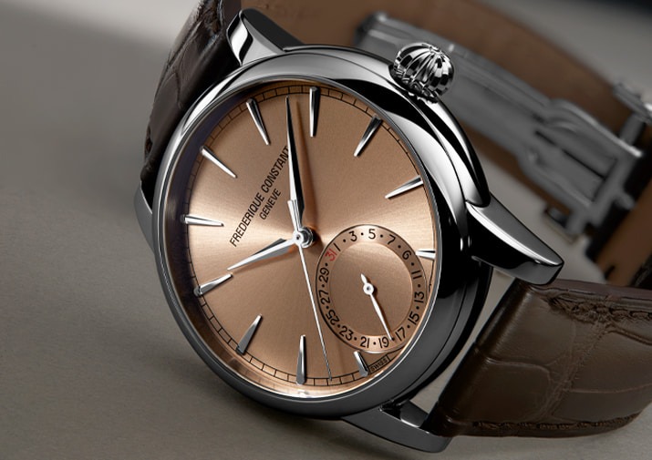 Frederique Constant Manufacture Collection Frederique Constant Manufacture automatic watch with brown dial and leather strap