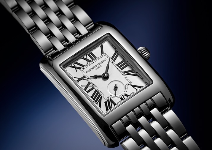 Frederique Constant Carree Collection Frederique Constant Carree rectangular stainless steel watch with Roman numerals