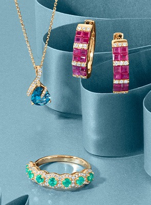 Colorful Gemstone Jewelry – Rings & Earrings Colorful gemstone jewelry including rings and earrings with vibrant stones