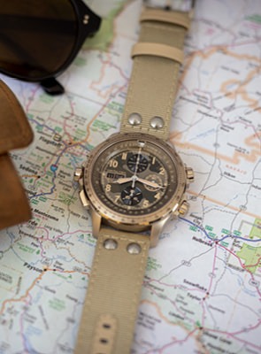 Hamilton Khaki Aviation Watches Hamilton Khaki Aviation pilot watch on map background