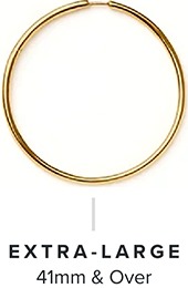 Sizes under 41mm - Over - Extra Large Hoop Earrings Size Guide - Sizes under 41mm - Over - Extra Large | REEDS Jewelers