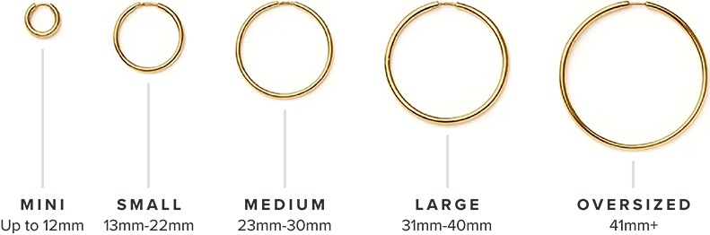 Hoop Earrings Size Guide Hoop Earrings Size Guide