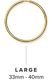 Sizes 33mm to 40mm - Large Hoop Earrings Size Guide - Sizes 33mm to 40mm - Large | REEDS Jewelers