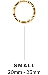 Sizes 20mm to 25mm - Small Hoop Earrings Size Guide - Sizes 20mm to 25mm - Small | REEDS Jewelers