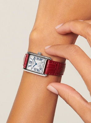 Longines Mini DolceVita Watches Longines Mini DolceVita rectangular red strap luxury watch