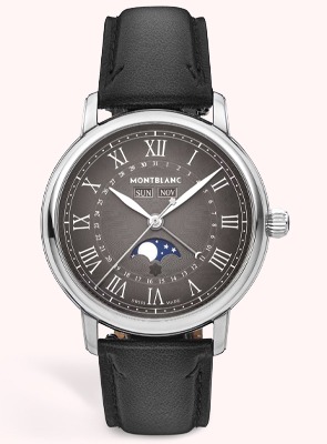 Montblanc Star Legacy Collection Montblanc Star Legacy watch with gray dial and leather strap