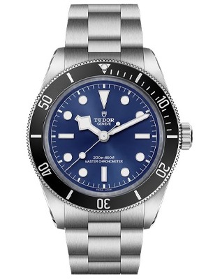 Shop TUDOR Black Bay Watch Collection TUDOR Black Bay blue dial watch with stainless steel bracelet