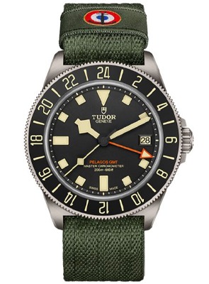 Shop TUDOR Pelagos Watch Collection TUDOR Pelagos FXD with black dial and camouflage strap watch