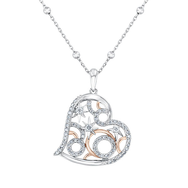 Wicked by REEDS Jewelers | Wicked Glinda Diamond Two-Tone Heart Pendant Necklace | REEDS Jewelers 